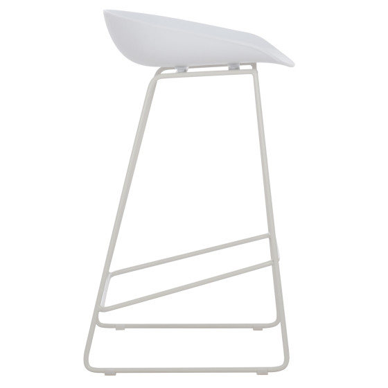 BAR STOOL HM9299.01, WHITE, MEDIUM HEIGHT, 44x44x74