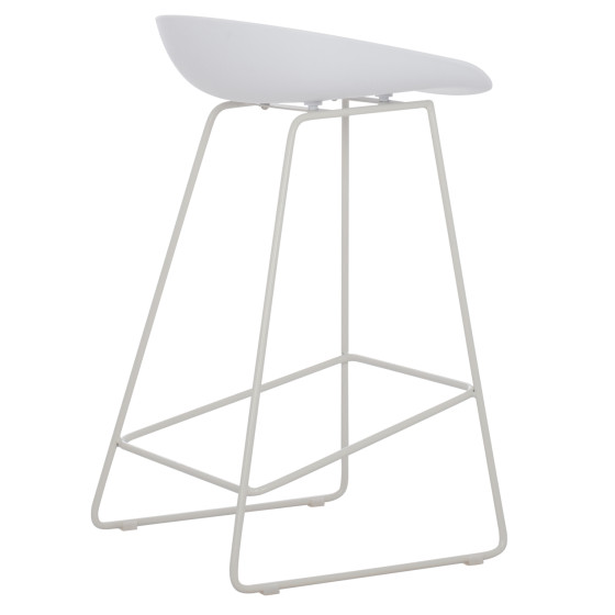 BAR STOOL HM9299.01, WHITE, MEDIUM HEIGHT, 44x44x74