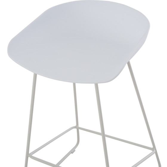 BAR STOOL HM9299.01, WHITE, MEDIUM HEIGHT, 44x44x74