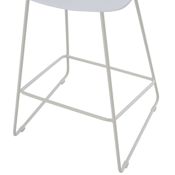 BAR STOOL HM9299.01, WHITE, MEDIUM HEIGHT, 44x44x74