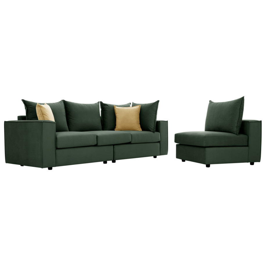 CORNER SOFA MONZA HM3256.17 INTERCHANGEABLE GREEN 265x185x98