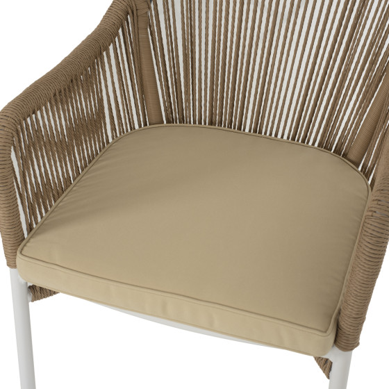 ΠΟΛΥΘΡΟΝΑ ΑΛΟΥΜΙΝΙΟΥ LOKKI HM5855.01 ΛΕΥΚΟ ΜΕ ΣΧΟΙΝΙ WICKER PE ΜΠΕΖ 56x66x82Υ εκ.