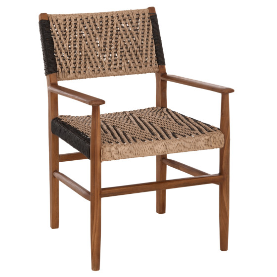 DINING ARMCHAIR TEAK WOOD SYNTHETIC ROPE 58x67x83Hcm.HM9383.01