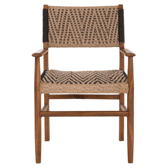DINING ARMCHAIR TEAK WOOD SYNTHETIC ROPE 58x67x83Hcm.HM9383.01
