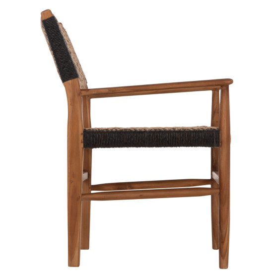 DINING ARMCHAIR TEAK WOOD SYNTHETIC ROPE 58x67x83Hcm.HM9383.01