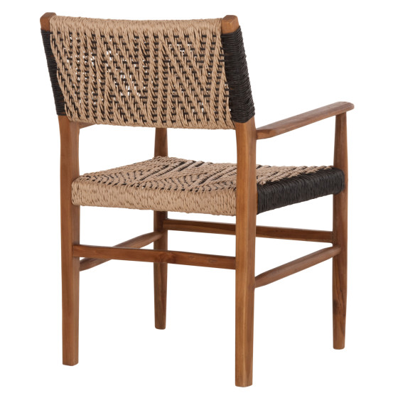 DINING ARMCHAIR TEAK WOOD SYNTHETIC ROPE 58x67x83Hcm.HM9383.01