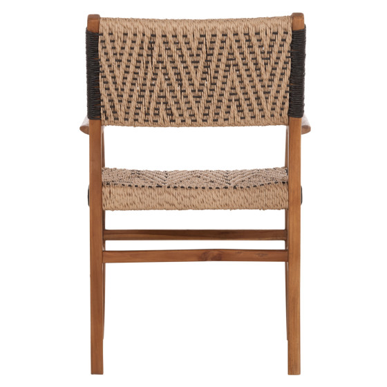 DINING ARMCHAIR TEAK WOOD SYNTHETIC ROPE 58x67x83Hcm.HM9383.01