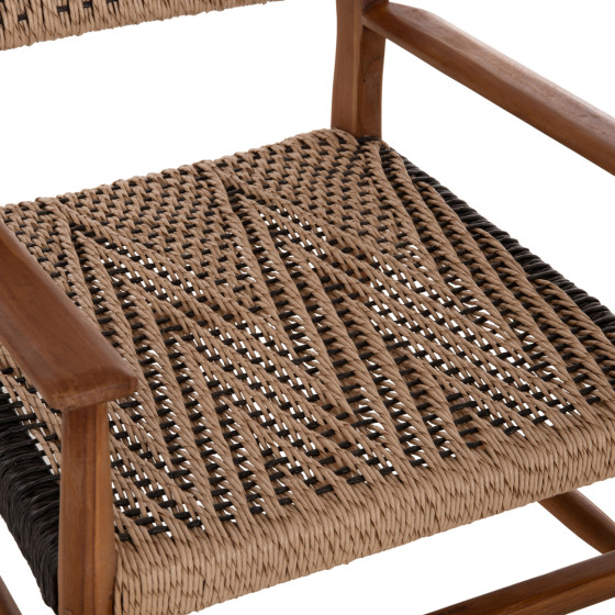 DINING ARMCHAIR TEAK WOOD SYNTHETIC ROPE 58x67x83Hcm.HM9383.01