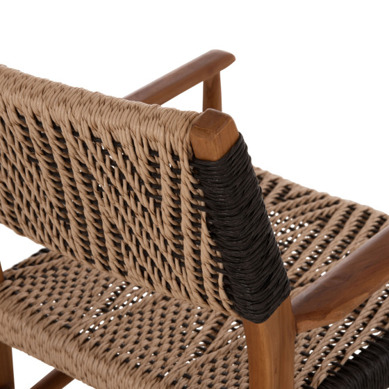 DINING ARMCHAIR TEAK WOOD SYNTHETIC ROPE 58x67x83Hcm.HM9383.01