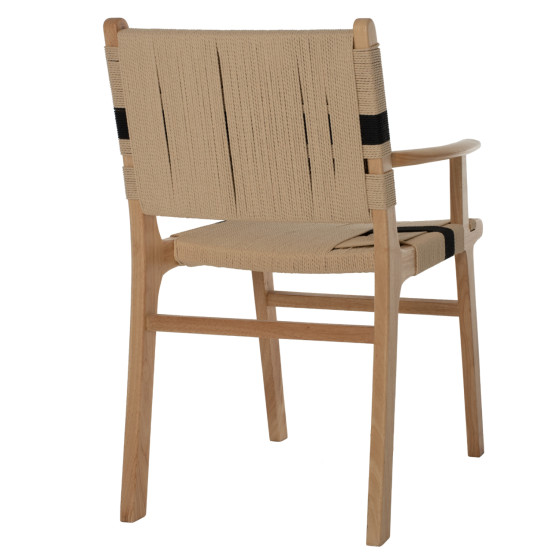 ARMCHAIR BAND RUBBERWOOD AND ROPE 62,5x60x88Hcm.HM9324.01