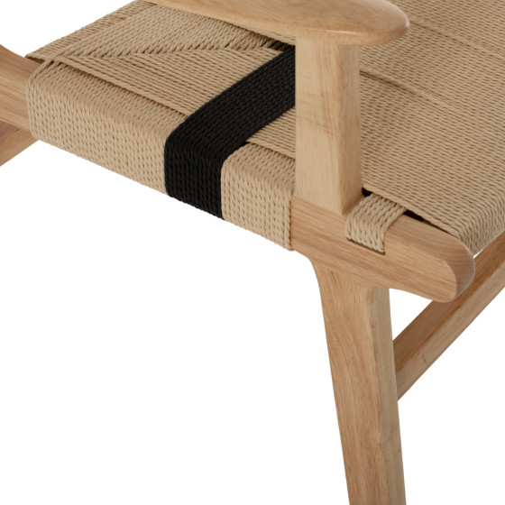 ARMCHAIR BAND RUBBERWOOD AND ROPE 62,5x60x88Hcm.HM9324.01
