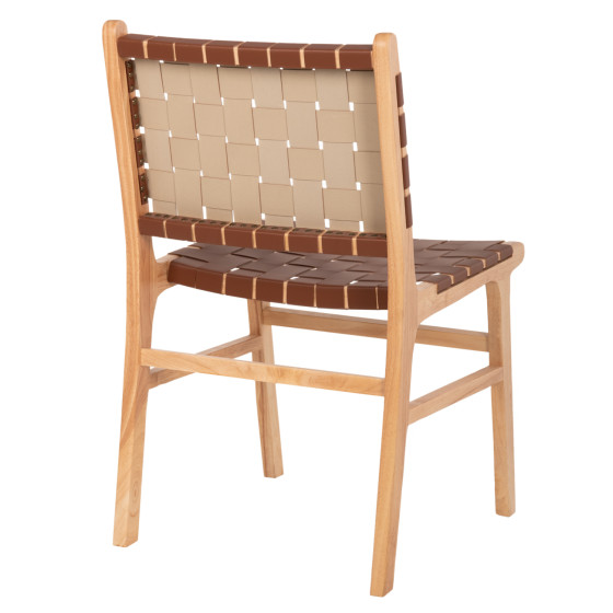 CHAIR TOON WOOD PU LEATHER BROWN 49x59x86Hcm.HM9327.01