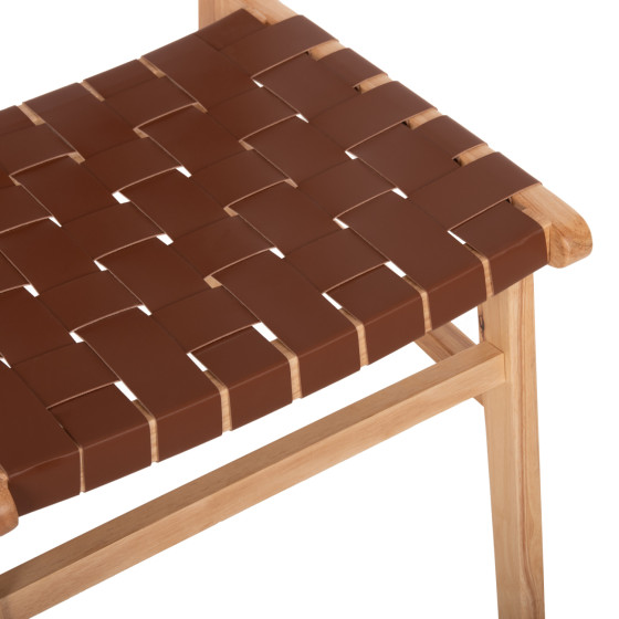 CHAIR TOON WOOD PU LEATHER BROWN 49x59x86Hcm.HM9327.01