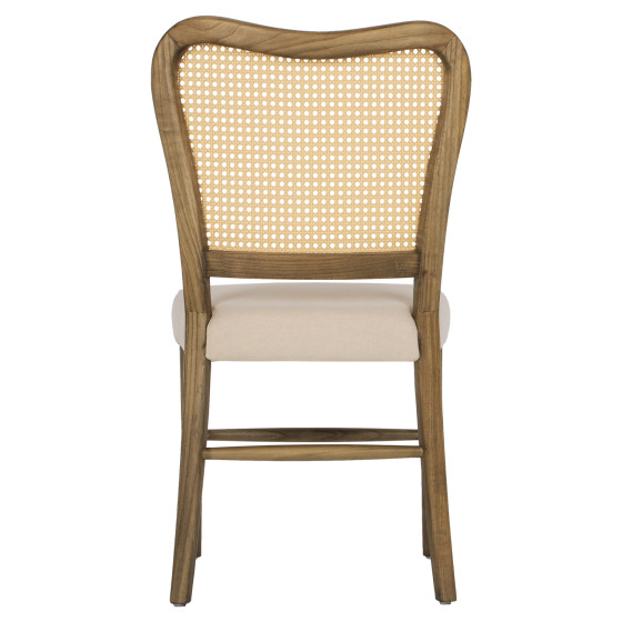 CHAIR TOON WOOD RATTAN BACK FABRIC SEAT HM9406.04 47x52x91.5Hcm.