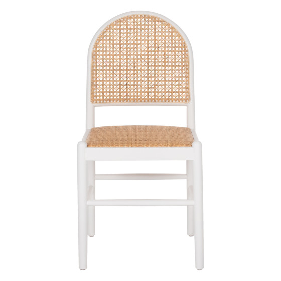 CHAIR BEECH WOOD WHITE-RATTAN BEIGE HM9407.03 43x50x87Hcm.