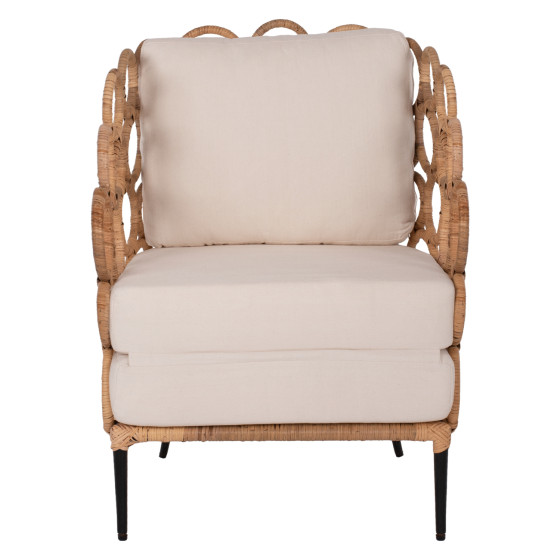 ΑRMCHAIR RINGER FB99341 RATTAN-METAL NATURAL COLOR 65x69x86H cm.