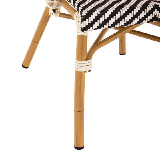 ARMCHAIR ALUMINUM HM5861.01 BAMBOO LOOK BLACK-WHITE