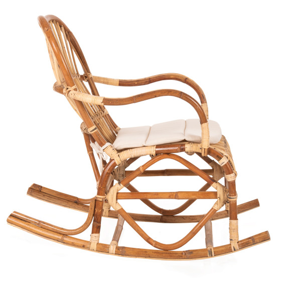 ROCKING RATTAN ARMCHAIR SANTA FE HM9343 WITH SEAT CUSHION 60x103x90Ηcm.