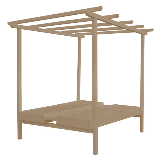 ΞΑΠΛΩΣΤΡΑ ΕΠΑΓΓΕΛΜ. ΜΥΚΟΝΟΣ ΞΥΛΙΝΗ ΔΙΠΛΗ ΜΠΕΖ ΜΕ ΟΥΡΑΝΟ 205x167x212Υεκ.HM5428.02