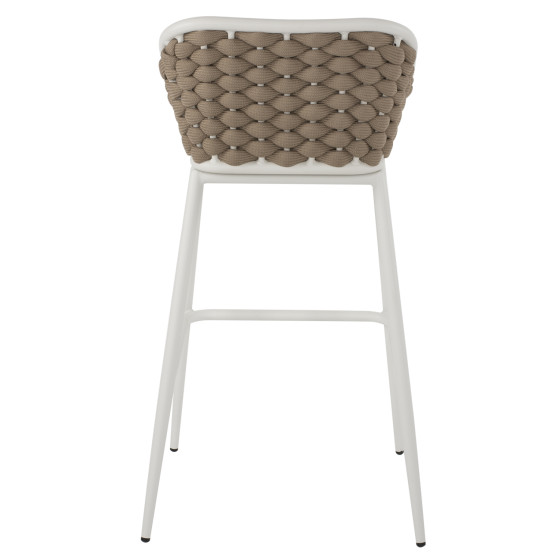 STOOL ALUMINUM WHITE WITH BEIGE ROPE 50x51x103Hcm.HM5862.02