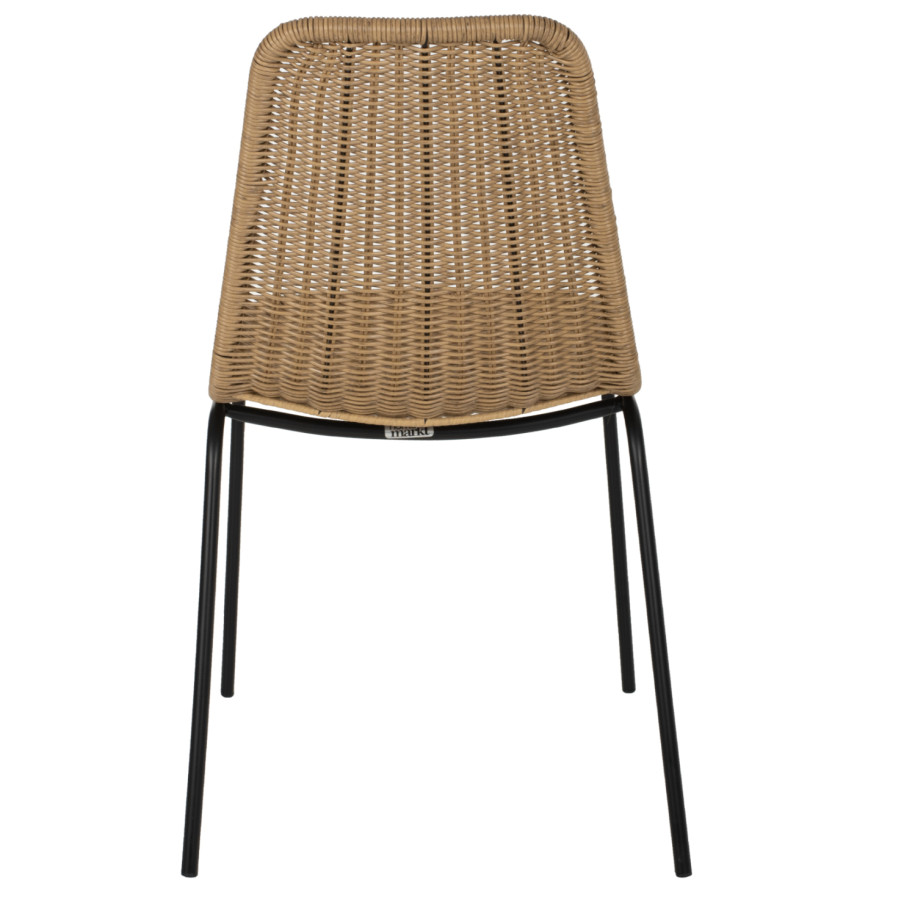 CHAIR PROFESSIONAL HM5867.01 METAL BLACK WITH RATTAN  NATURAL 43.5x63x82Hcm.
