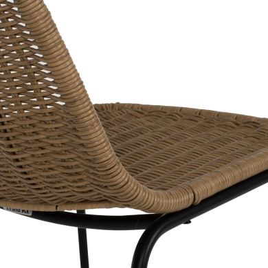 CHAIR PROFESSIONAL HM5867.01 METAL BLACK WITH RATTAN  NATURAL 43.5x63x82Hcm.