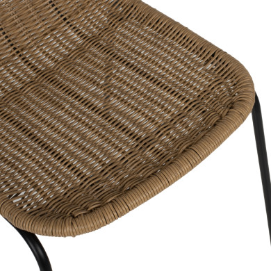 CHAIR PROFESSIONAL HM5867.01 METAL BLACK WITH RATTAN  NATURAL 43.5x63x82Hcm.