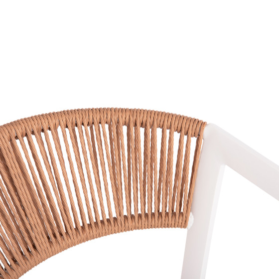 BAR STOOL ALUMINUM WHITE HM5892.12 MEDIUM HEIGHT WITH ARMS-RATTAN&TEXTLINE 55x56.5x99H.