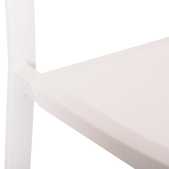 BAR STOOL ALUMINUM WHITE HM5892.12 MEDIUM HEIGHT WITH ARMS-RATTAN&TEXTLINE 55x56.5x99H.