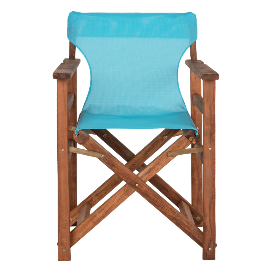DIRECTOR'S CHAIR LIMNOS HM10368.08 IN WALNUT COLOR AND SKY BLUE TEXTILENE 57x54x88,5Hcm.