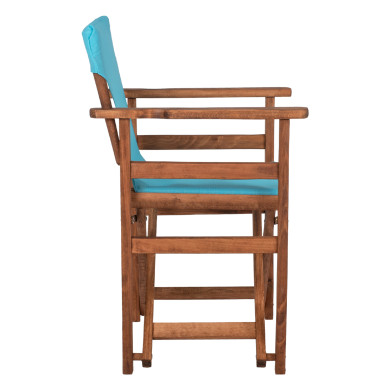 DIRECTOR'S CHAIR LIMNOS HM10368.08 IN WALNUT COLOR AND SKY BLUE TEXTILENE 57x54x88,5Hcm.
