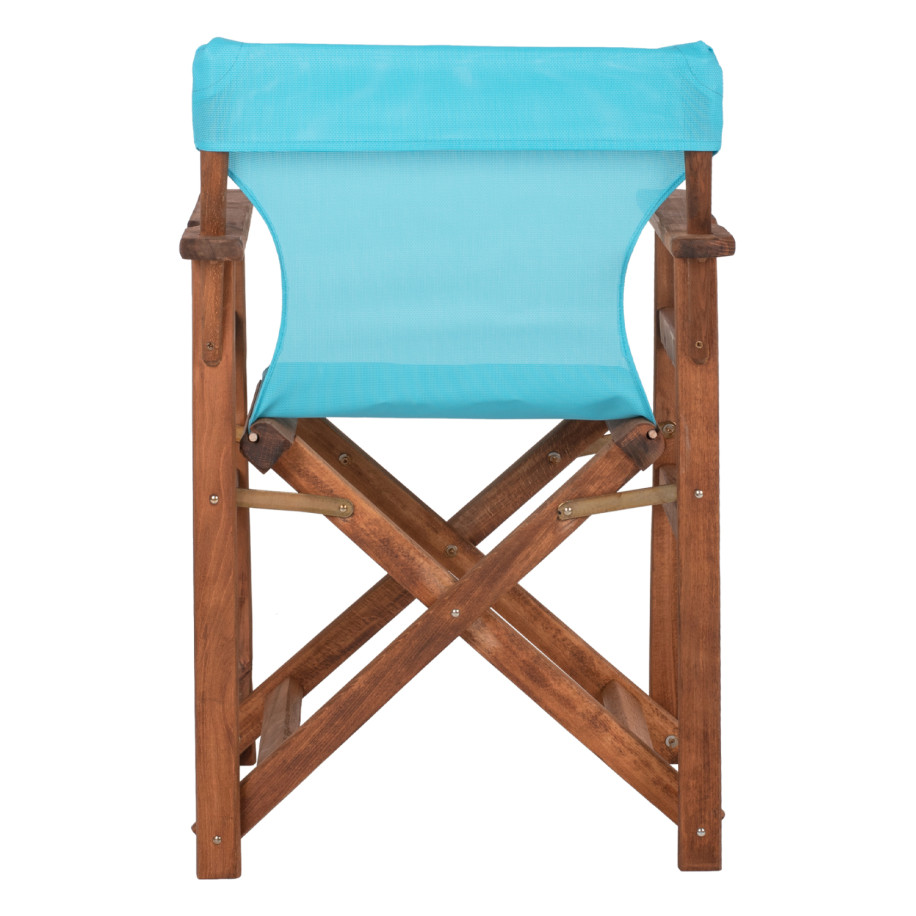 DIRECTOR'S CHAIR LIMNOS HM10368.08 IN WALNUT COLOR AND SKY BLUE TEXTILENE 57x54x88,5Hcm.