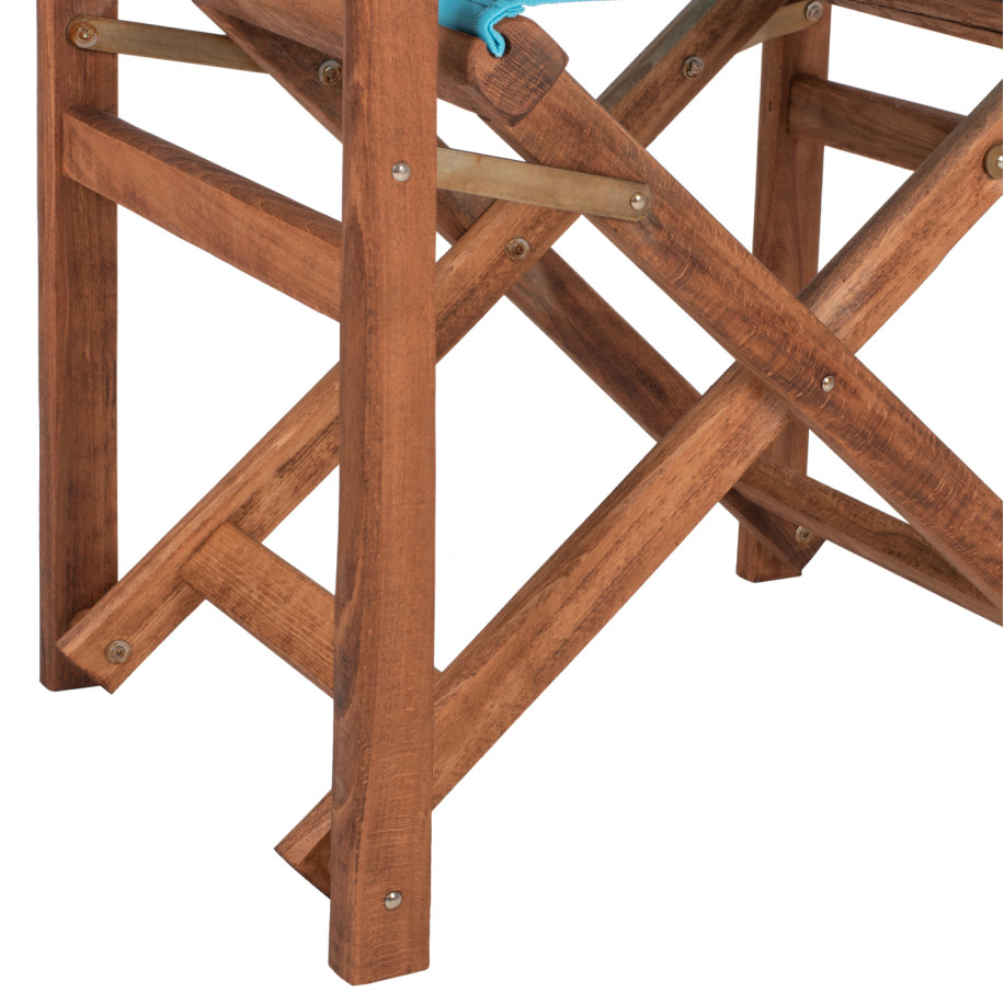 DIRECTOR'S CHAIR LIMNOS HM10368.08 IN WALNUT COLOR AND SKY BLUE TEXTILENE 57x54x88,5Hcm.