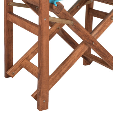 DIRECTOR'S CHAIR LIMNOS HM10368.08 IN WALNUT COLOR AND SKY BLUE TEXTILENE 57x54x88,5Hcm.