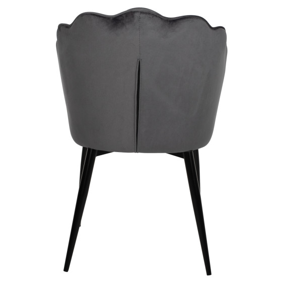 CHAIR AVIE HM8737.01 METALLIC FRAME AND GREY VELVET 48x48x85Hcm.
