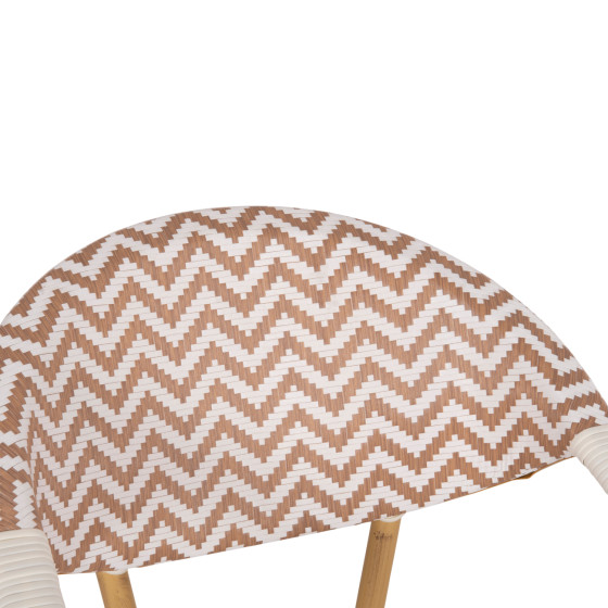 ARMCHAIR ALUMINUM HM5861.03 BAMBOO LOOK BROWN-WHITE56.58.5x58x82Η cm.