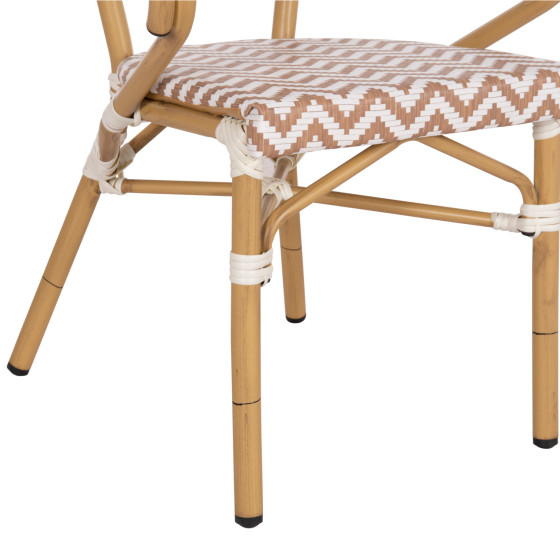 ARMCHAIR ALUMINUM HM5861.03 BAMBOO LOOK BROWN-WHITE56.58.5x58x82Η cm.