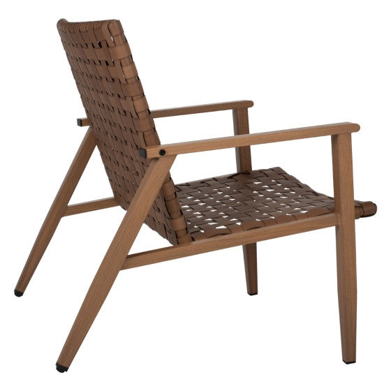 ARMCHAIR FELIPE HM5868.01 METAL WOOD-LOOK & RATTAN LEATHER-LOOK 63,5x75,5x77Hcm.