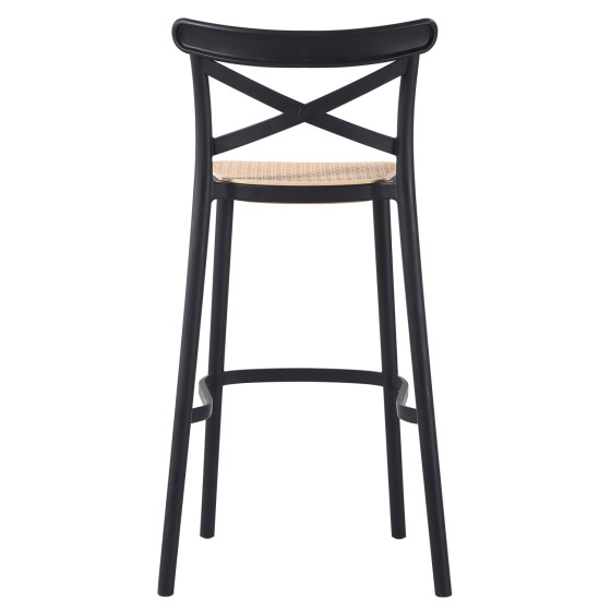 BAR STOOL CONN HM5933.02 POLYPROPYLENE WITH BACKREST BLACK AND BEIGE SEAT 41x49x102Hcm.