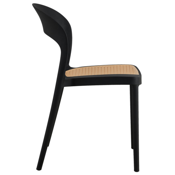 CHAIR POLYPROPYLENE CLEO HM5936.02 BLACK-BEIGE 41x53x81Hcm.