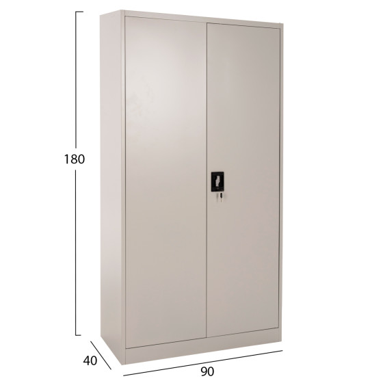 WARDROBE METALLIC DURON HM5959.11 2-LEAF WITH 5 STORAGE SPACES LIGHT GREY 90Χ40Χ180Hcm.
