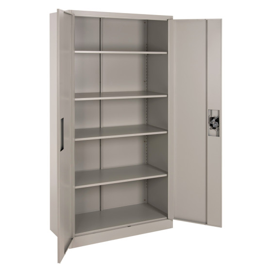 WARDROBE METALLIC DURON HM5959.11 2-LEAF WITH 5 STORAGE SPACES LIGHT GREY 90Χ40Χ180Hcm.