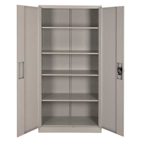 WARDROBE METALLIC DURON HM5959.11 2-LEAF WITH 5 STORAGE SPACES LIGHT GREY 90Χ40Χ180Hcm.