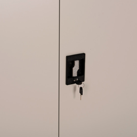 WARDROBE METALLIC DURON HM5959.11 2-LEAF WITH 5 STORAGE SPACES LIGHT GREY 90Χ40Χ180Hcm.