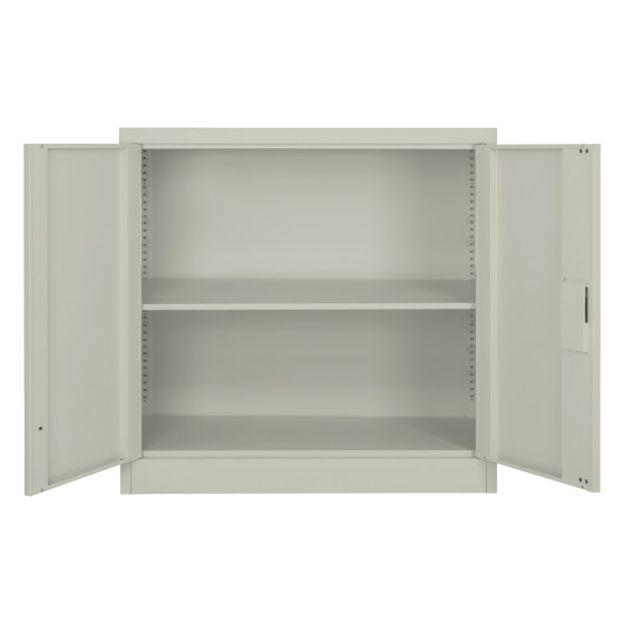 WARDROBE METAL HM5960.11 WITH 3 STORAGE SPACES LIGHT GREY 90Χ40Χ90Hcm.