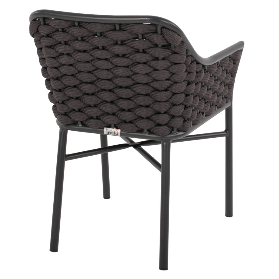 ARMCHAIR ALUMINUM HM5858.01 WITH ROPE- GREY COLOR 56x58x76Hcm.