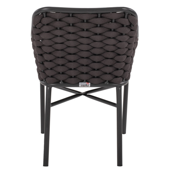 ARMCHAIR ALUMINUM HM5858.01 WITH ROPE- GREY COLOR 56x58x76Hcm.