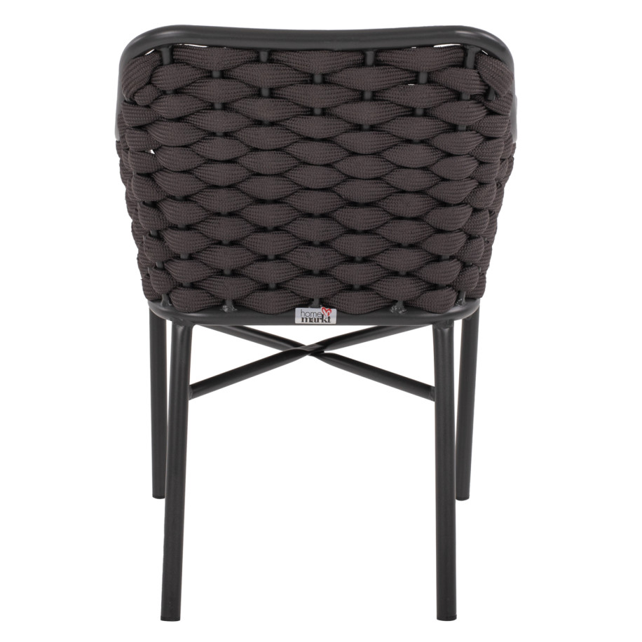 ARMCHAIR ALUMINUM HM5858.01 WITH ROPE- GREY COLOR 56x58x76Hcm.