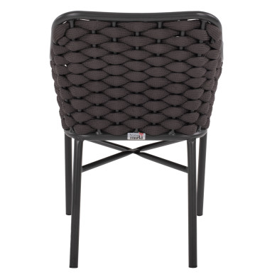 ARMCHAIR ALUMINUM HM5858.01 WITH ROPE- GREY COLOR 56x58x76Hcm.