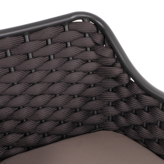 ARMCHAIR ALUMINUM HM5858.01 WITH ROPE- GREY COLOR 56x58x76Hcm.